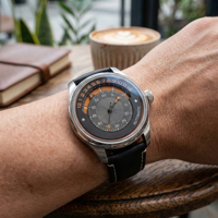 OEM Mechanische Uhr Automatik Retrograde-Stundenanzeige Luxus Herren Lederarmbanduhr Logo Anpassbar Hersteller Geringe Mindestbestellmenge