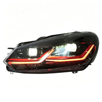Phare à double couleur SJC pour Volkswagen Golf 6 2009-2012, ensemble de phares LED modifiés, blanc rouge DRL, haute qualité, vente en gros