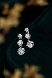 Simple Stylish 3 Round Lab Grown Diamond <b>Dangle</b> <b>Earrings</b> for Women Engagement Wedding Accessories Fashion Contracted Jewelry - Product Image 2