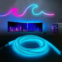 Nouveauté : Bande LED néon tressée intelligente étanche IP67 5V/12V/24V, adressable RGB, éclairage paysager à 360 degrés, CRI 90 élevé