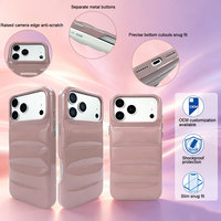 Étui de téléphone portable en PU brillant épaissi, portable et durable, avec protection antichoc Airbag pour iPhone 17/18 Pro Max