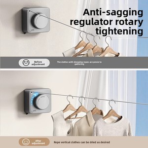 Outil magique rétractable d'intérieur moderne corde métallique en acier sans perçage cintre suspendu pour balcon salle de bain corde <span class=keywords><strong>à</strong></span> <span class=keywords><strong>linge</strong></span> invisible - Product Image 3
