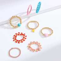 Ensemble de bagues en émail coloré, Style Boho, fait à la main, bijoux en perles miyuki, vente en gros, d'usine,