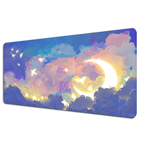 Alfombrilla <span class=keywords><strong>de</strong></span> Escritorio Extendida con Diseño <span class=keywords><strong>de</strong></span> Nubes Rosadas y Luna, Alfombrilla <span class=keywords><strong>de</strong></span> Ratón Estética y Acogedora para Hogar, Oficina y Gamers, 70x30 60x35cm - Product Image 2