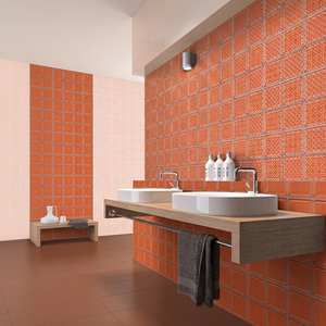 Carreaux muraux numériques modernes orange 3D effet aléatoire en céramique décorative pour murs intérieurs, salles de bain et villas - Product Image 1