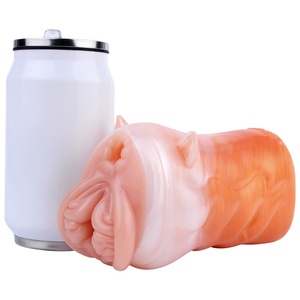 Masturbador Masculino GEEBA con Diseño de Animalito, Copa de Doble Canal para Estimulación del Pene, Masajeador de Silicona con Textura de Vagina, Juguetes Sexuales - Product Image 4