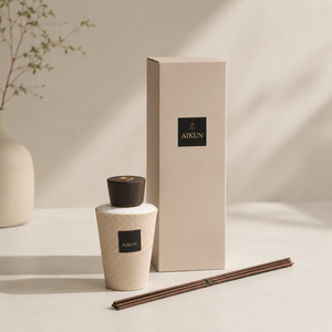 Diffuseur de parfum Aikun grande capacité avec bouteille texturée et bâtonnets longs, idéal pour la maison, l'hôtel, la vente en gros et la personnalisation en vrac - Product Image 1
