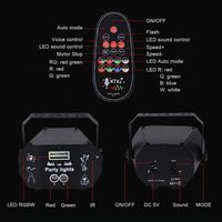 Éclairage LED de Noël, Lumières de Décoration Festives, Lampe Stroboscopique Disco en Métal pour Intérieur, Télécommande, Activation Sonore, Décoration de Fête de Noël