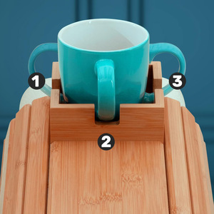 Plateau d'accoudoir de canapé en bambou pliable 41,5x34cm avec rangement pour salon et chambre - Product Image 4