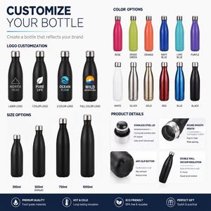 Bouteille d'eau isotherme en acier inoxydable à double paroi de 500 ml pour le sport, avec logo personnalisé – Cadeau d'affaires promotionnel - Product Image 3