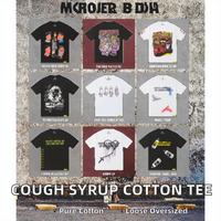 T-shirt Homme Oversize à Épaules Tombantes en Coton Pur 100% de Haute Qualité, 220 Grammes, Motif Cartoon - 'THAT'S AWFUL LOT COUGH SYRUP'