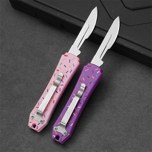 Hot bán 5.25 "Mini EDC tiện ích phẫu thuật hành động kép dao CNN Donut bistoury D/một túi dao D2 dao - Product Image 2