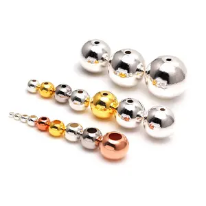 Manufacturer wholesale high polished 925 silver 1.5mm~10mm Bead Charm for bracelets DIY