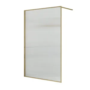 Golden Tempered Glass Bathroom Walk-in Shower Room shower door