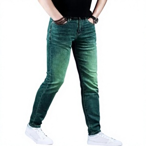 Jeans TRIBON SPORTS para Hombre, Corte Regular, Color Verde, Lavado Enzimático, Cintura Media, Casuales, Ecológicos, Rotos, Estilo Urbano, 100% Algodón, Tallas Grandes - Product Image 1