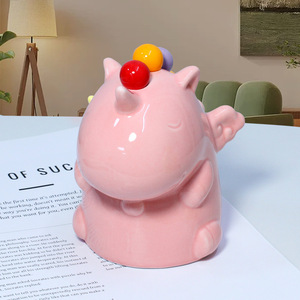 Ensemble de fourchettes à fruits <span class=keywords><strong>en</strong></span> céramique licorne avec pot de rangement, design Art Déco, durable, sécurité enfant, pour desserts à la maison - Product Image 6
