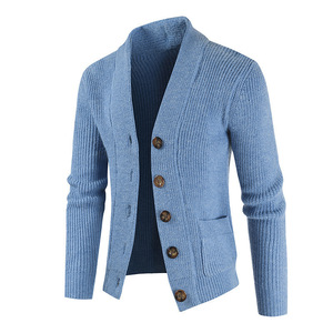 AW Casual Single Breasted <strong>Cardigan</strong> Sweater V-Neck <strong>Long</strong> Sleeve Knitted <strong>Mens</strong> <strong>Cardigans</strong> - Product Image 2