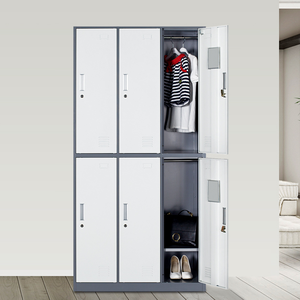 6-Door Steel Locker Storage Cabinet with Key Lock Assembled <b>Metal</b> <b>Wardrobe</b> Iron Cupboard - Product Image 6