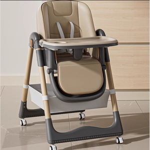 Silla Alta Multifuncional para Bebé, Altura Ajustable, Plegable y Portátil, con Bandeja para Alimentación Infantil de 0 a 12 Meses - Product Image 1