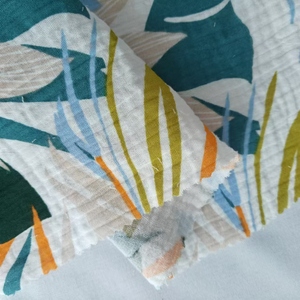 Chất Lượng Hàng Đầu In Đôi Gạc 100% Bông Vải Crepe Cho Phụ Nữ Ăn Mặc Và Bé Muslin Đồng Bằng Cuộn Vải - Product Image 4