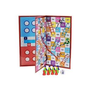 Juego de Mesa Clásico Ludo, Cartón Laminado de PVC, Plegable, Familiar, Educativo, para Interiores, con Dados y Fichas - Product Image 1