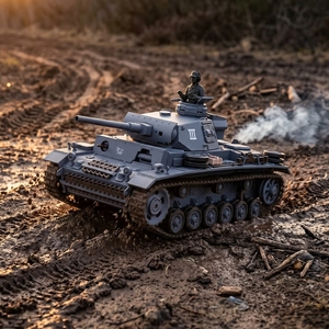 Henglong 3848-1 1/16 <span class=keywords><strong>Panzer</strong></span> III L 7.0 RTR RC Tank 2.4G TK7.0 BB IR Combat Smoke Sound Metal Barrel 7.4V 1800mAh 320deg Turret - Product Image 1
