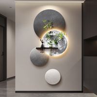 Nouvelle créativité grès mur Art décor à la maison peinture hall d'entrée brillant plantes hydroponiques LED peinture