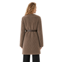 Manteau en laine tissée écologique pour femme Boying 2027 - Manteau en fourrure de mouton mi-longueur - Veste en polaire Teddy - ODM