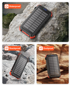 แบตเตอรี่สำรองพลังงานแสงอาทิตย์แบบพกพา 20000mAh พร้อมไฟฉาย LED ช่องเสียบ Type C แรงดัน 5V ชาร์จไฟได้ทุกชนิด กันน้ำ สำหรับตั้งแคมป์กลางแจ้ง รองรับ OEM LOGO - Product Image 3