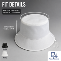 Topi Bucket Katun Ringan Topi Pesta Bercahaya Hitam Putih Fashion Terbaru untuk Festival Musik Rave Klub Malam Pertunjukan Panggung