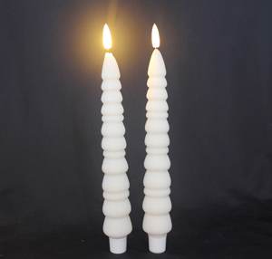 เทียนแท่งไฟ LED สีขาวอบอุ่น2ชิ้น/เซ็ต H 25 cm - Product Image 3