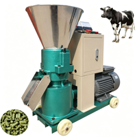 Machine à granulés d'aliments pour animaux de 50-100 kg/h, moulin à marteaux pour volailles, extrudeuse à matrice plate