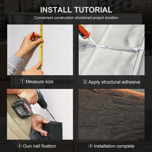 Produttori di pelle di pietra PU fornitura di pietra di montagna grano di pietra ardesia pelle interna ed esterna parete di sfondo per Villa - Product Image 3