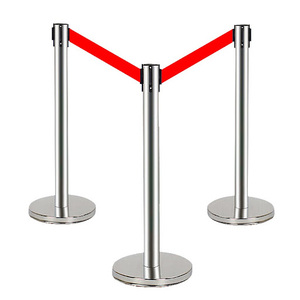 Bandes de signalisation de sécurité, barrières/clôtures de file d'attente bancaire, garde-corps en acier inoxydable d'un mètre, ceintures d'isolation rétractables - Product Image 1