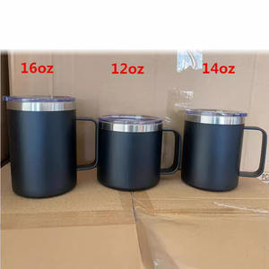 Taza térmica de acero inoxidable de 16 oz, redonda, con asa, para café, cerveza, agua, para oficina, regalos empresariales, primavera 2024 - Product Image 2