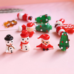 2025 mignon pain d'épice homme père noël noël pendentif verre perlé arbre <span class=keywords><strong>de</strong></span> noël accessoires pour collier fabrication <span class=keywords><strong>de</strong></span> bijoux à bricoler soi-même - Product Image 2