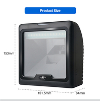 Lector de Códigos de Barras de Alta Velocidad en Oferta, 2D Omnidireccional, USB/RS232 Opcional, Montaje en Mesa, Escáner de Códigos de Barras para Supermercados y Cadenas de Tiendas