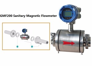 Gaimc gmf200 vệ sinh kỹ thuật số PTFE đo lưu lượng chất lỏng LCD hiển thị chủ đề kết nối OEM sữa điện từ đo lưu lượng - Product Image 5