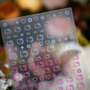Cross-Border Xiaohongshu 3D Nail Stickers Dedo medio <span class=keywords><strong>Hello</strong></span> <span class=keywords><strong>Kitty</strong></span> Cat KT Style Thin Tough Hot Girl Ins Design - Product Image 2