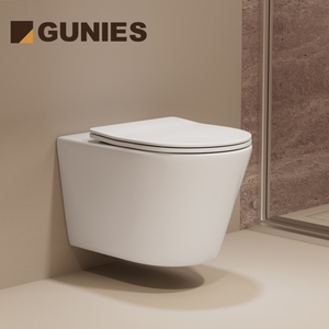 Dual-tuôn ra tường treo gốm trắng nhà vệ sinh đặt bát vuông với tùy chỉnh WC chỗ ngồi bao gồm phòng tắm <span class=keywords><strong>commode</strong></span> với P-trap thoát nước - Product Image 1