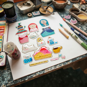 Autocollants époxy 3D personnalisés, feuilles d'autocollants en résine époxy découpées et imperméables, <span class=keywords><strong>collage</strong></span> de dessins animés, autocollants 3d - Product Image 1