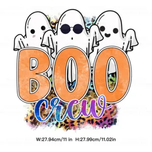 Trendy Ontwerpen Chill Boo Heat Transfer Prints Dtf Transfers Halloween Ghost Kunstwerken Ijzer Op Prints Voor T-Shirts