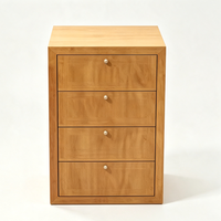 Armoire à 4 tiroirs en MDF avec serrure, finition grain de bois, pour le rangement de documents à la maison ou au bureau, idéale pour les chambres