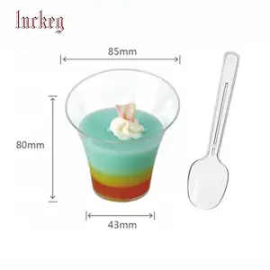 Food grade plastic cake individual dessert cup disposable square dessert cups with lids