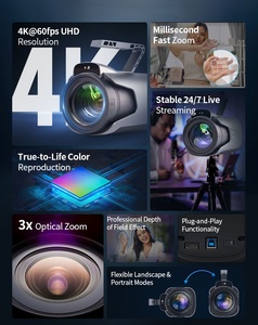Cámara Profesional 4K60 con Sensor de 4/3 Pulgadas y Zoom Híbrido 3+16X para Transmisión en Vivo Ultraestable 24/7, X8 4K60, Captura Ultra - Product Image 3