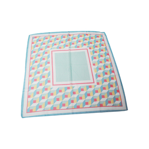 Populaire géométrie confortable impression numérique polyester <span class=keywords><strong>recyclé</strong></span> RPET soie furoshikis <span class=keywords><strong>voile</strong></span> foulard carré - Product Image 1