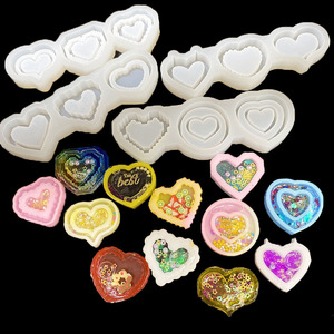 树脂振动筛模具DIY流沙铸造环氧硅胶模具心形Kawai树脂环氧饰品模具蛋糕装饰模具 - Product Image 1