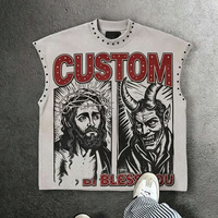 T-shirt sans manches vintage de haute qualité avec rivets, style hip-hop, motif graphique Rasta, coupe oversize, débardeur personnalisé pour homme