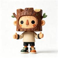 Figurine de collection artistique créative en forme de garçon sur un souche d'arbre, objet promotionnel pour la décoration et les cadeaux de fête