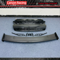 Aileron de spoiler de course en fibre de carbone sèche à double pont, finition polie, pour Porsche Taycan 2019-2023, kit de spoiler de coffre arrière de voiture